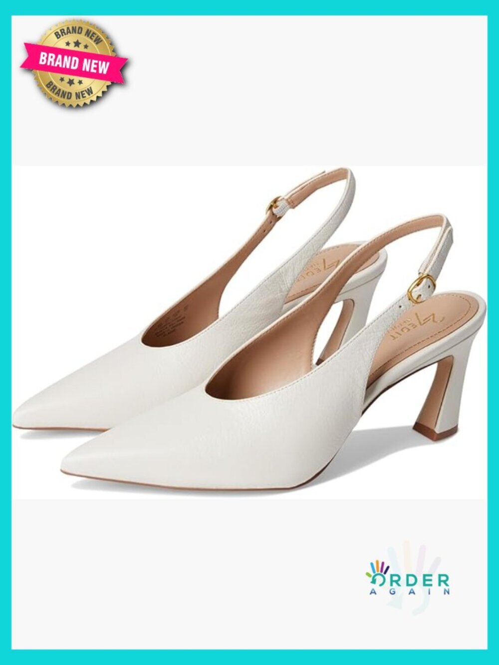 Slingback Pump Chunky Block Heel Pointed Toe Comfort Cushioning Dress Shoe